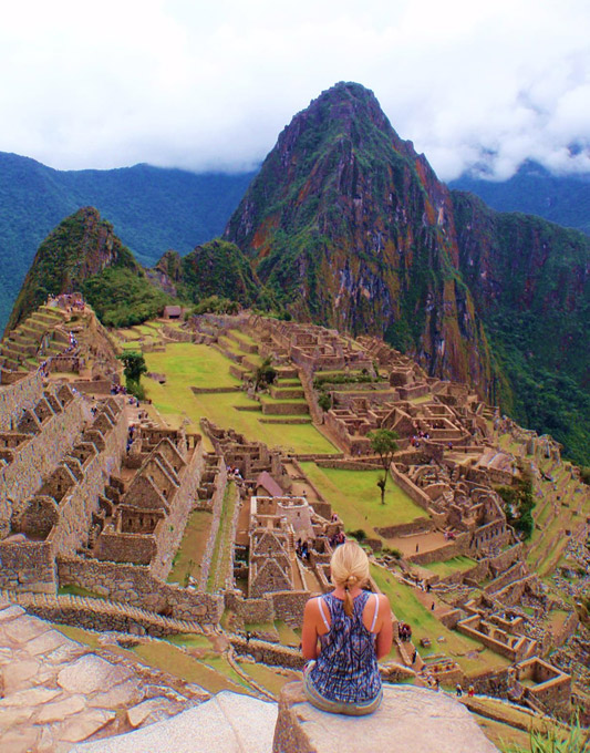 Clare overlooking Machu Picchu